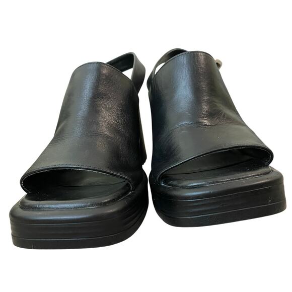 Steve Madden Leather Forza Sandal US 7 Black Block Heel Slingback Chunky Y2K - Picture 10 of 12
